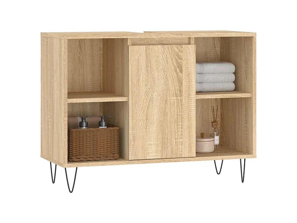 Badschrank Sonoma-Eiche 80x33x60 cm Holzwerkstoff