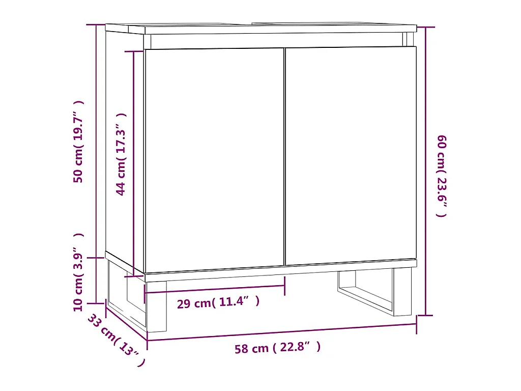 Badschrank Sonoma-Eiche 58x33x60 cm Holzwerkstoff