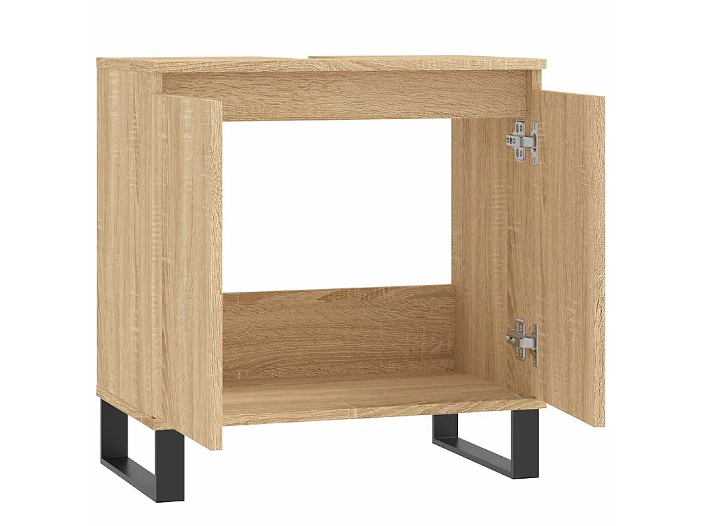 Badschrank Sonoma-Eiche 58x33x60 cm Holzwerkstoff