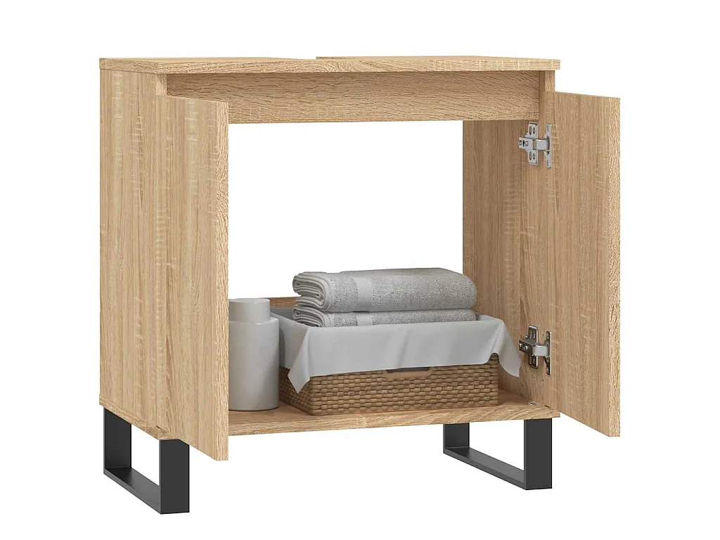 Armario de baño madera de ingeniería roble Sonoma 58x33x60 cm