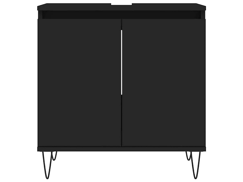 Armoire de salle de bain noir 58x33x60 cm bois d'ingénierie