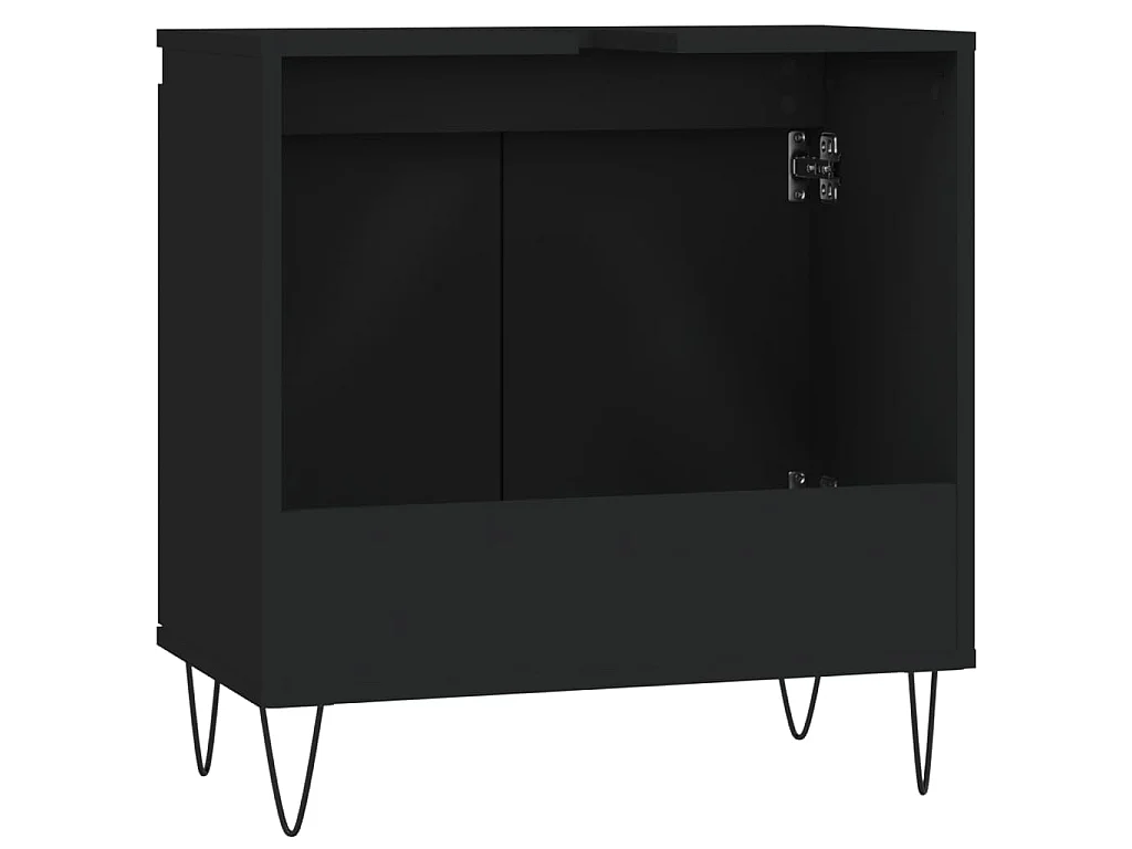 Armoire de salle de bain noir 58x33x60 cm bois d'ingénierie