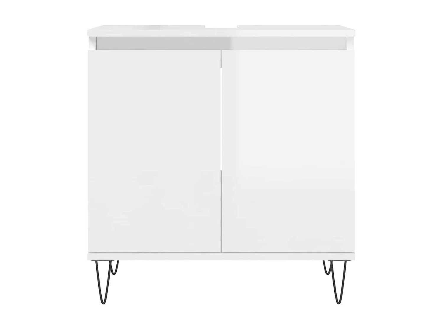 Badschrank Hochglanz-Weiß 58x33x60 cm Holzwerkstoff