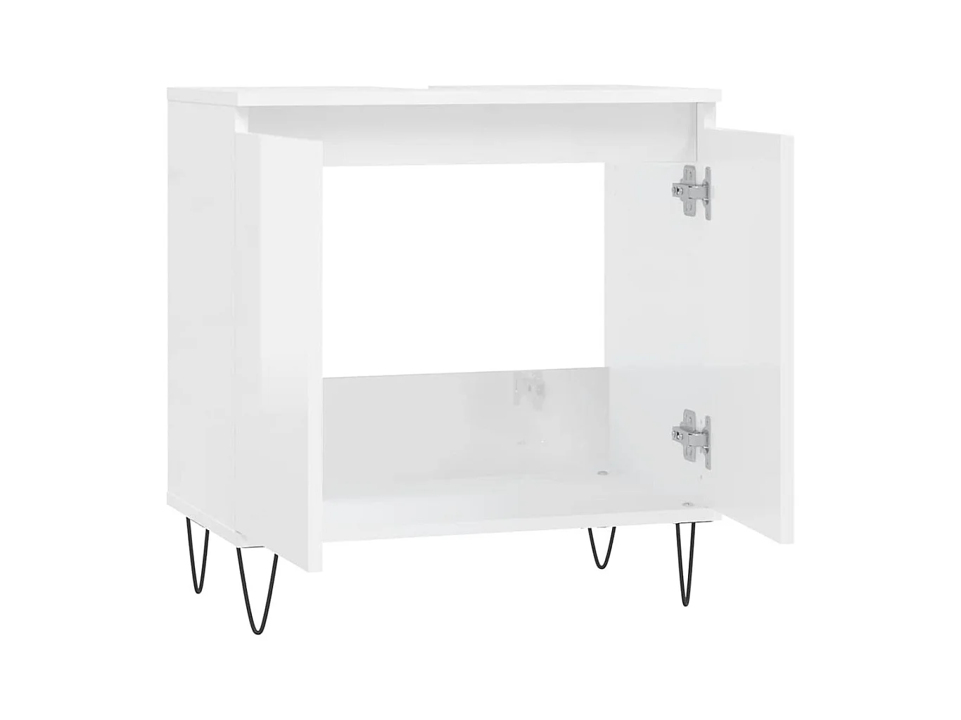 Badschrank Hochglanz-Weiß 58x33x60 cm Holzwerkstoff