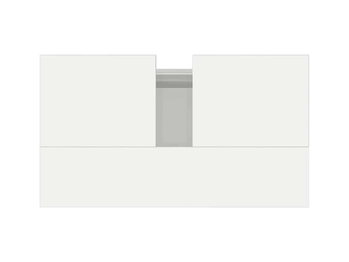 Badschrank Hochglanz-Weiß 58x33x60 cm Holzwerkstoff