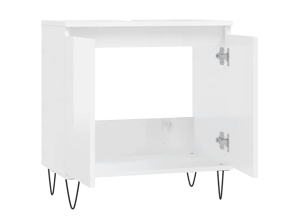Armoire de bain blanc brillant 58x33x60 cm bois d'ingénierie