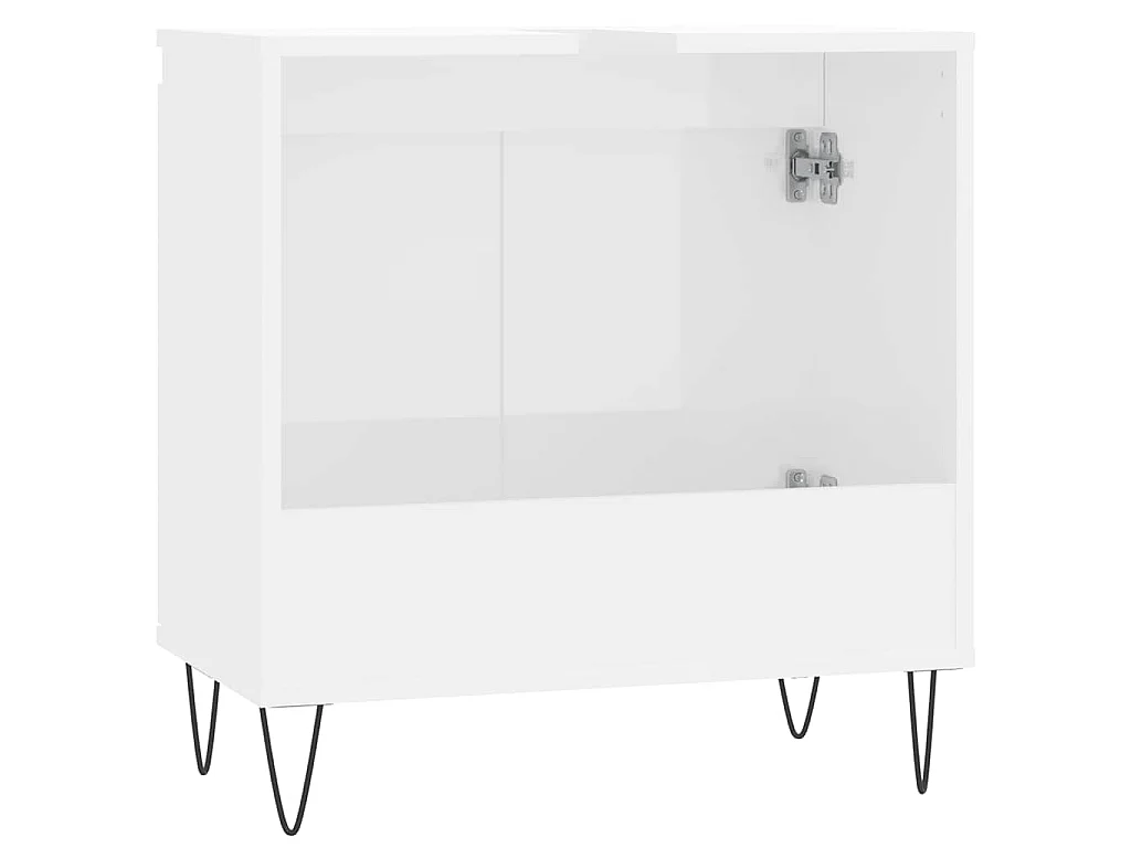 Armoire de bain blanc brillant 58x33x60 cm bois d'ingénierie