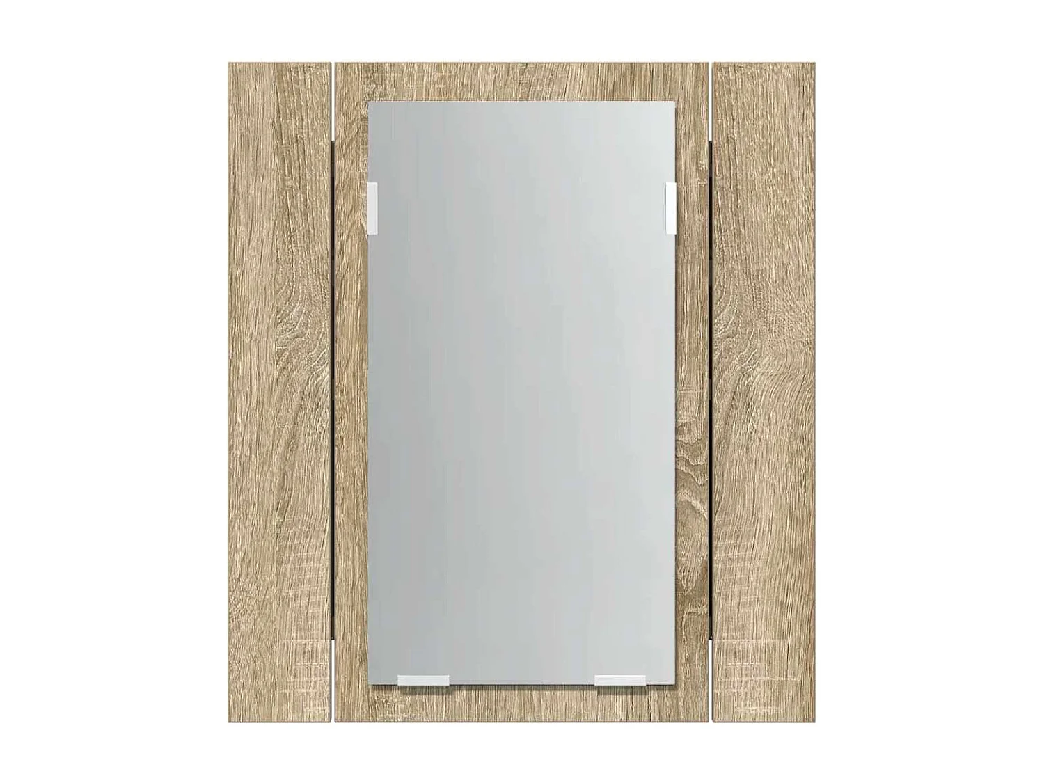 Badkamerkast met spiegel LED 40x12x45 acryl sonoma eikenkleurig