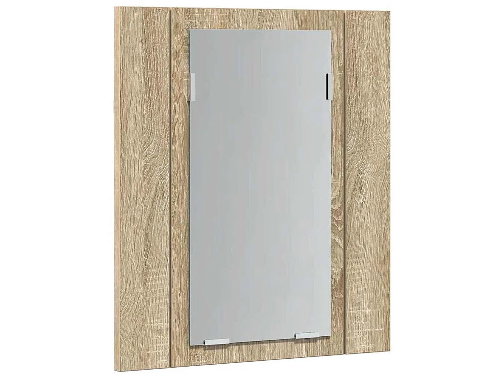 Armoire à miroir LED de bain Chêne sonoma 40x12x45 cm Acrylique