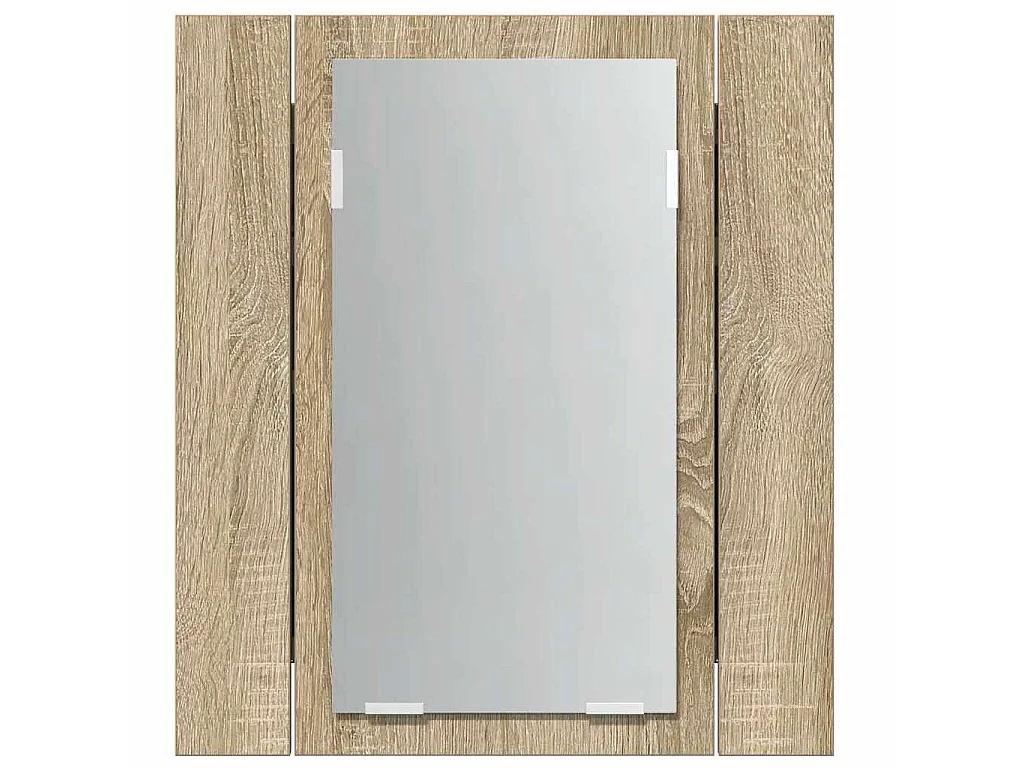 Armoire à miroir LED de bain Chêne sonoma 40x12x45 cm Acrylique