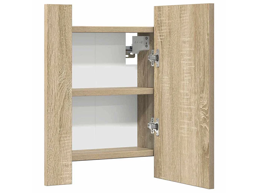 Armoire à miroir LED de bain Chêne sonoma 40x12x45 cm Acrylique