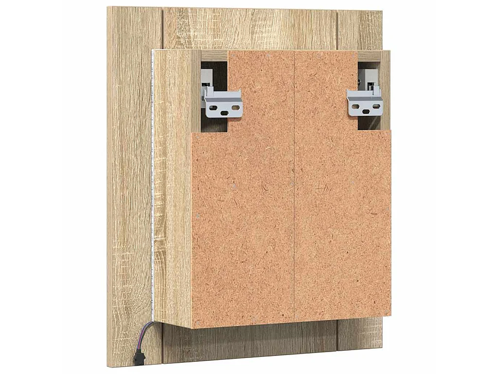 Armoire à miroir LED de bain Chêne sonoma 40x12x45 cm Acrylique