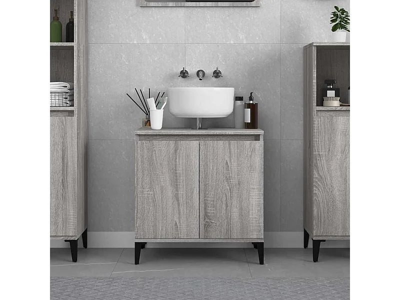 Mobile Lavabo Grigio Sonoma 58x33x60 cm in Legno Multistrato