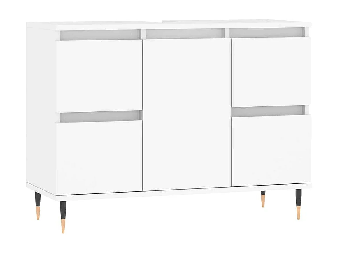 Mobile da Bagno Bianco 80x33x60 cm in Legno Multistrato