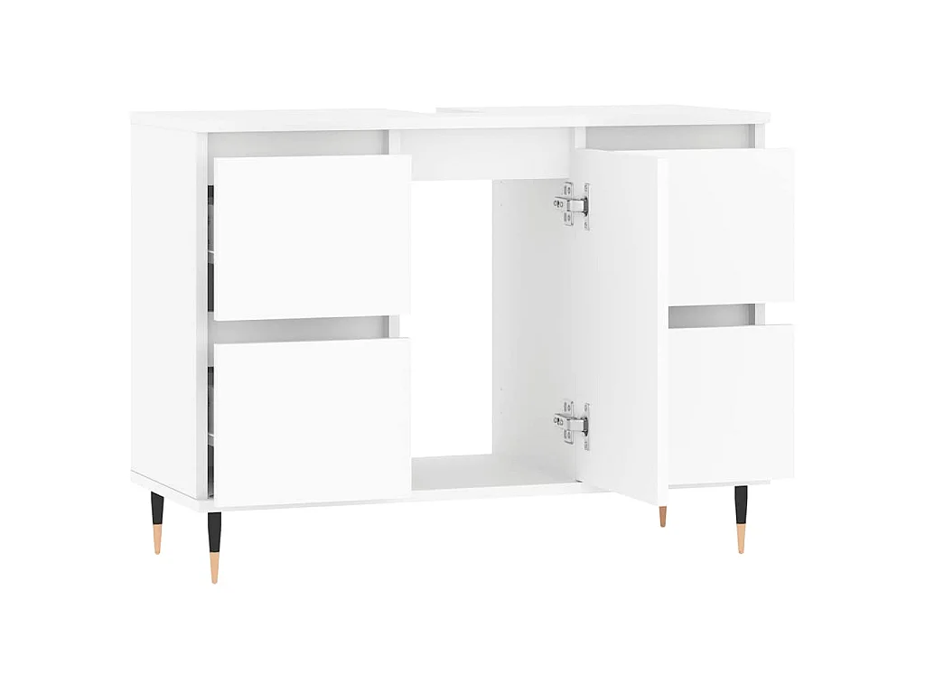 Badkamerkast 80x33x60 cm bewerkt hout wit