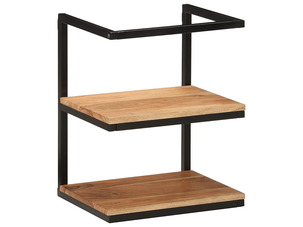Wandschap 40x30x50 cm massief acaciahout en ijzer