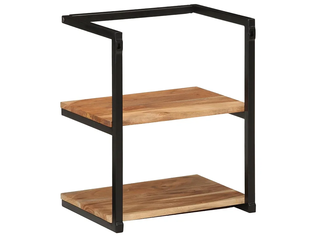 Wandschap 40x30x50 cm massief acaciahout en ijzer