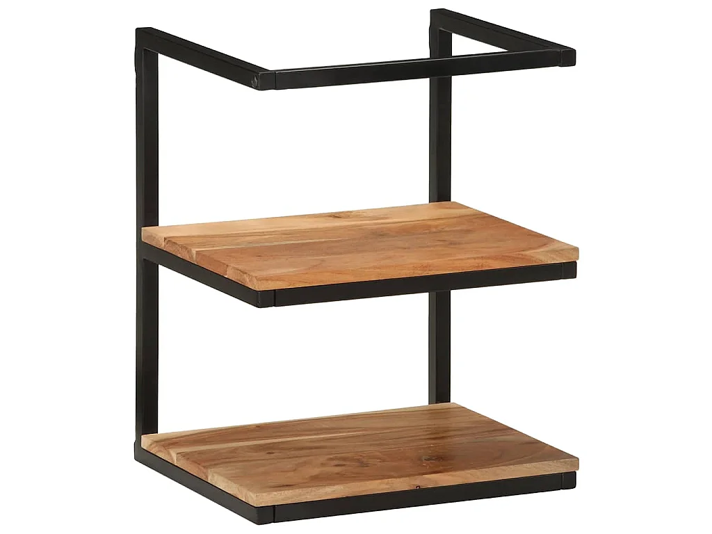 Wandschap 40x30x50 cm massief acaciahout en ijzer