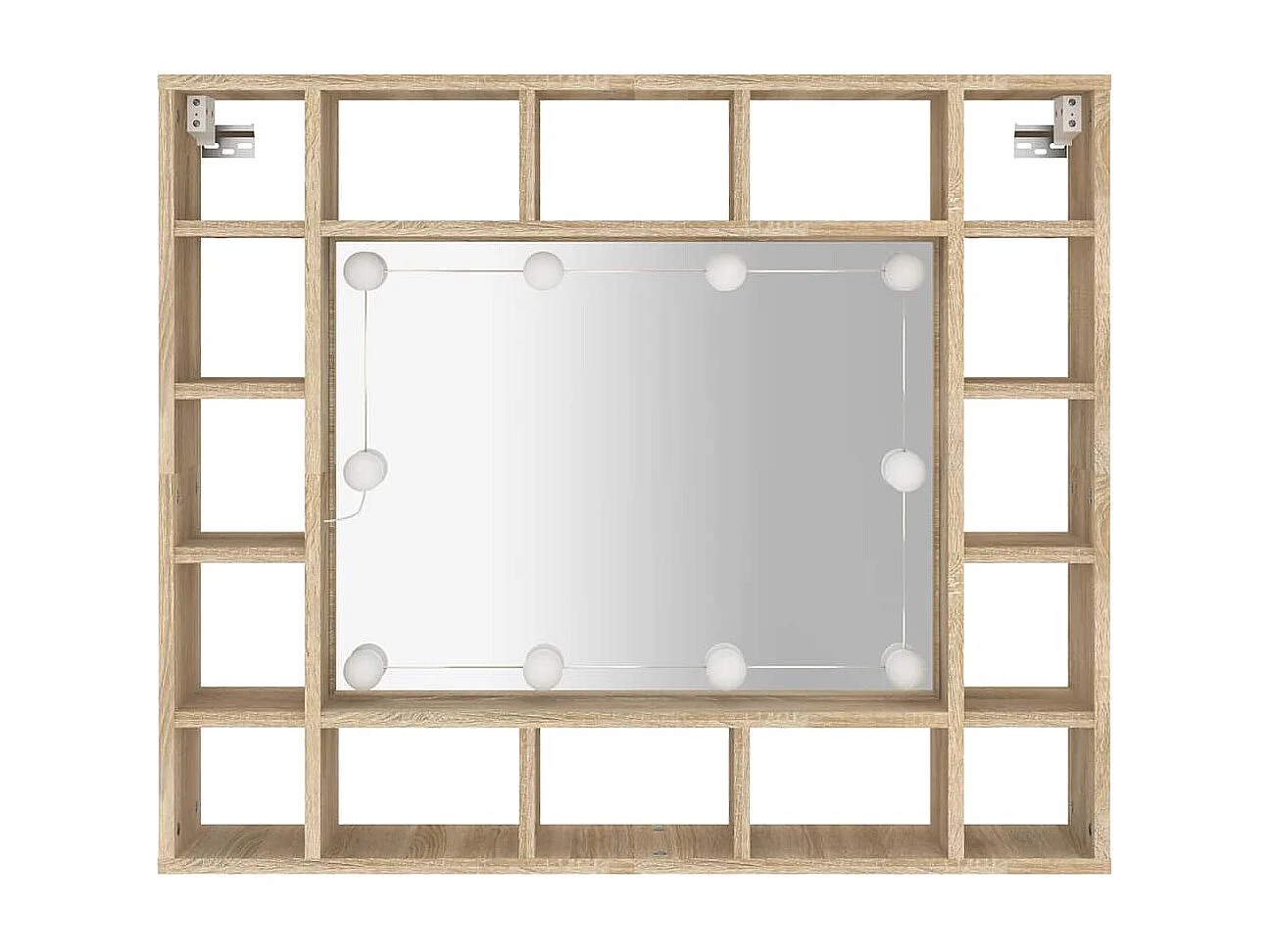 Armoire de miroir avec LED Chêne sonoma 91x15x76,5 cm