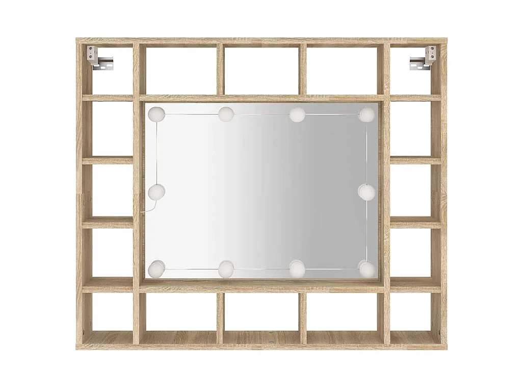 Armoire de miroir avec LED Chêne sonoma 91x15x76,5 cm