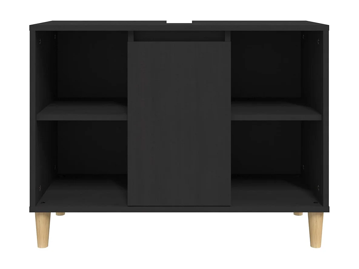 Waschbeckenunterschrank Schwarz 80x33x60 cm Holzwerkstoff