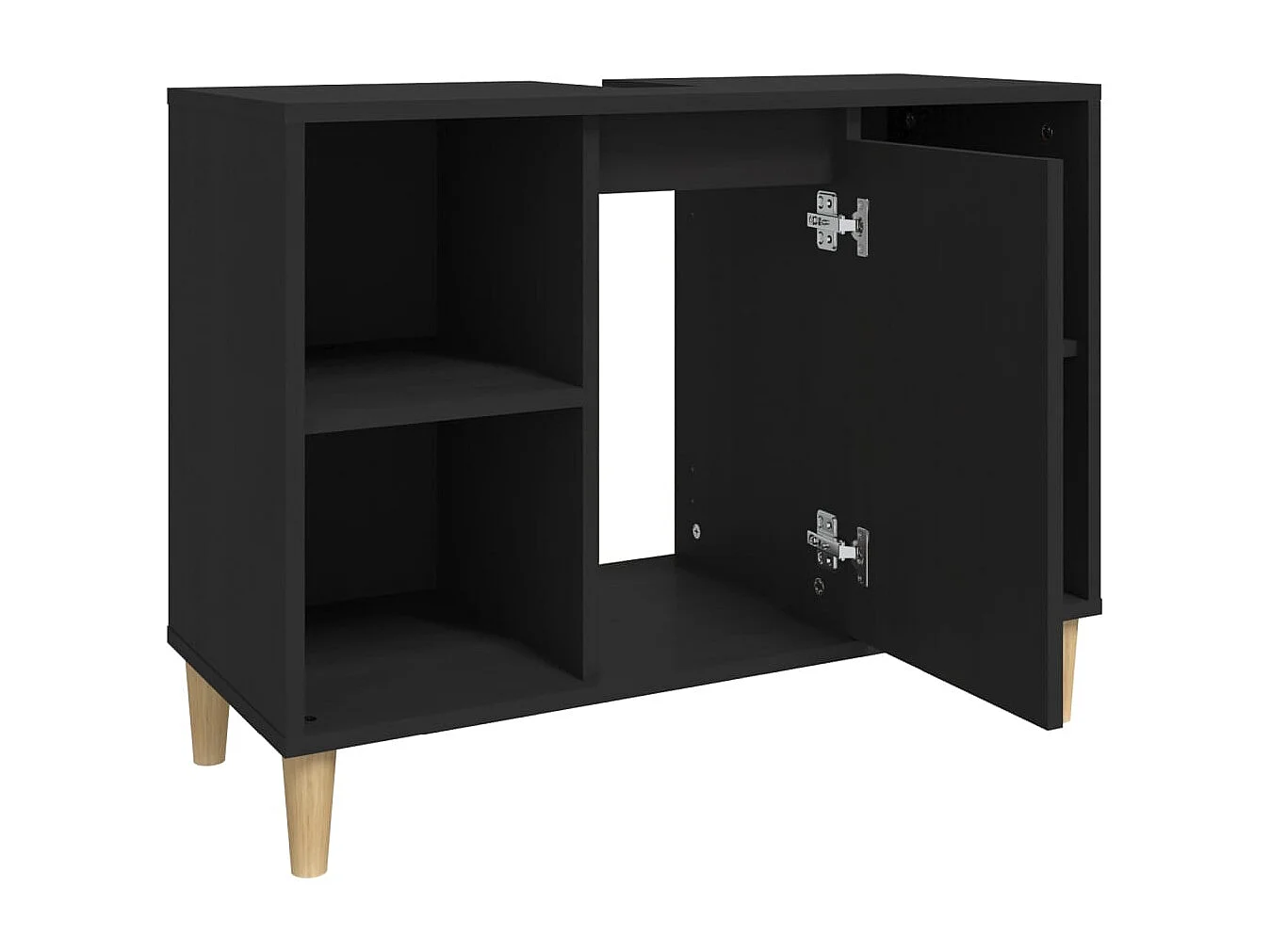 Waschbeckenunterschrank Schwarz 80x33x60 cm Holzwerkstoff