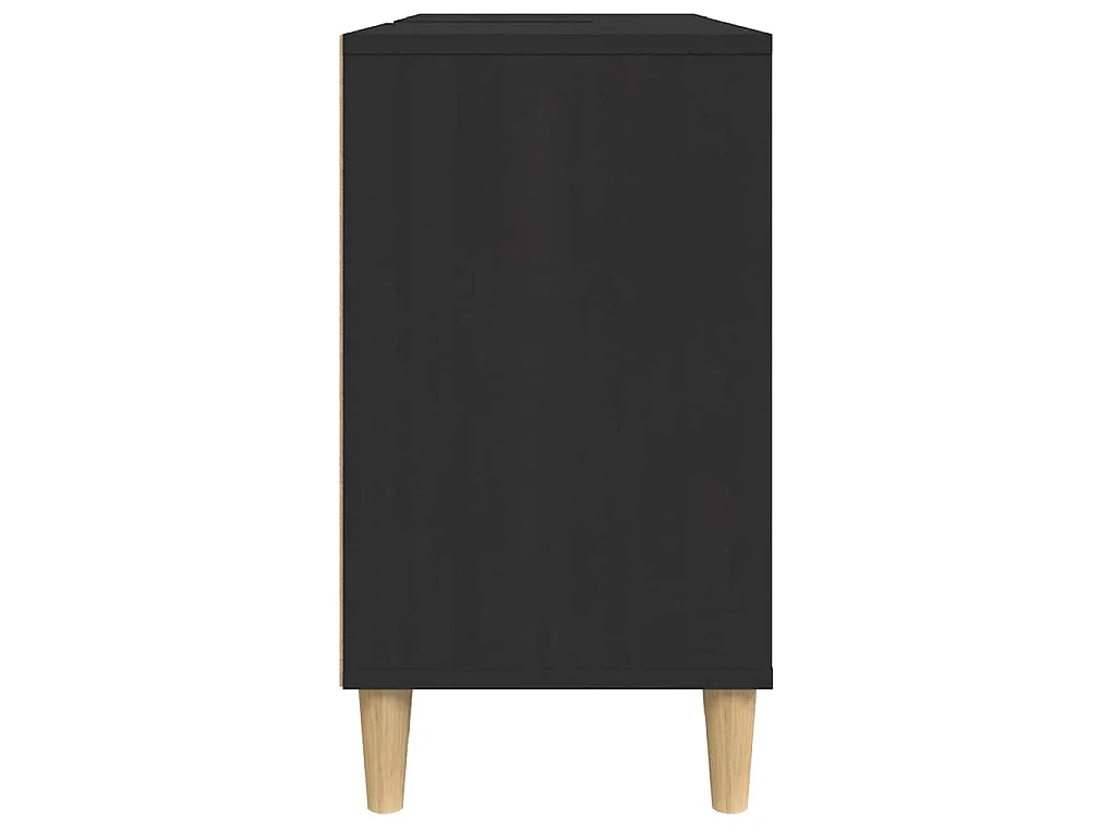 Meuble d'évier noir 80x33x60 cm bois d'ingénierie