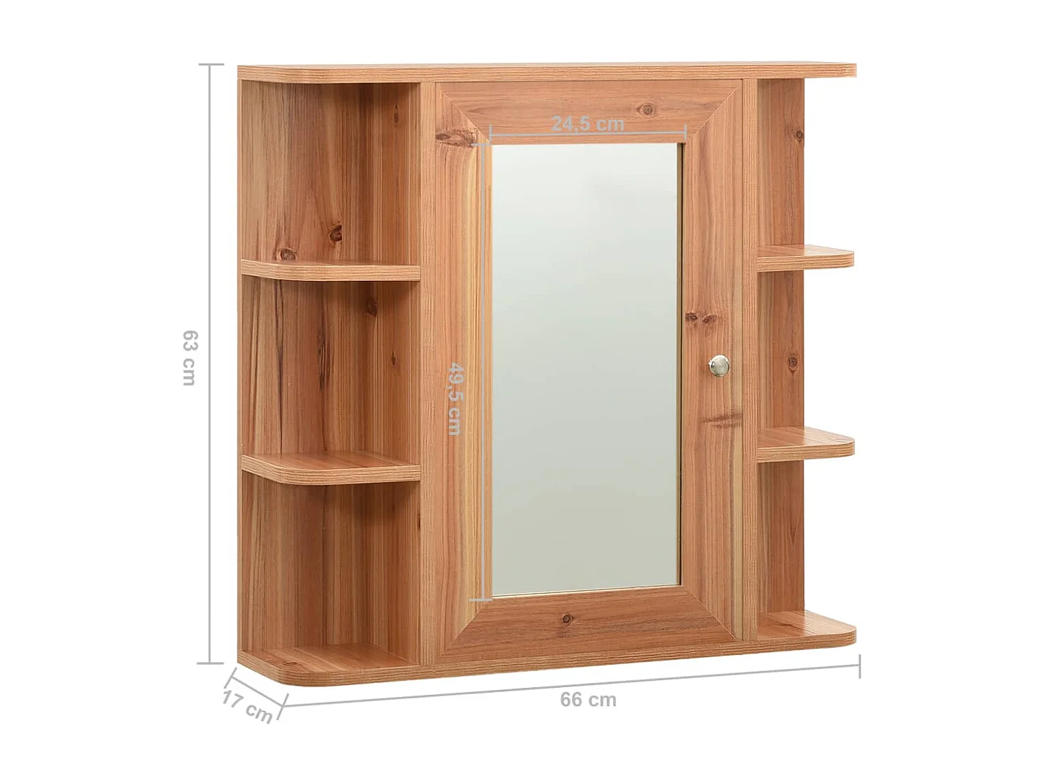 Bad-Spiegelschrank Eichefarben 66x17x63 cm MDF