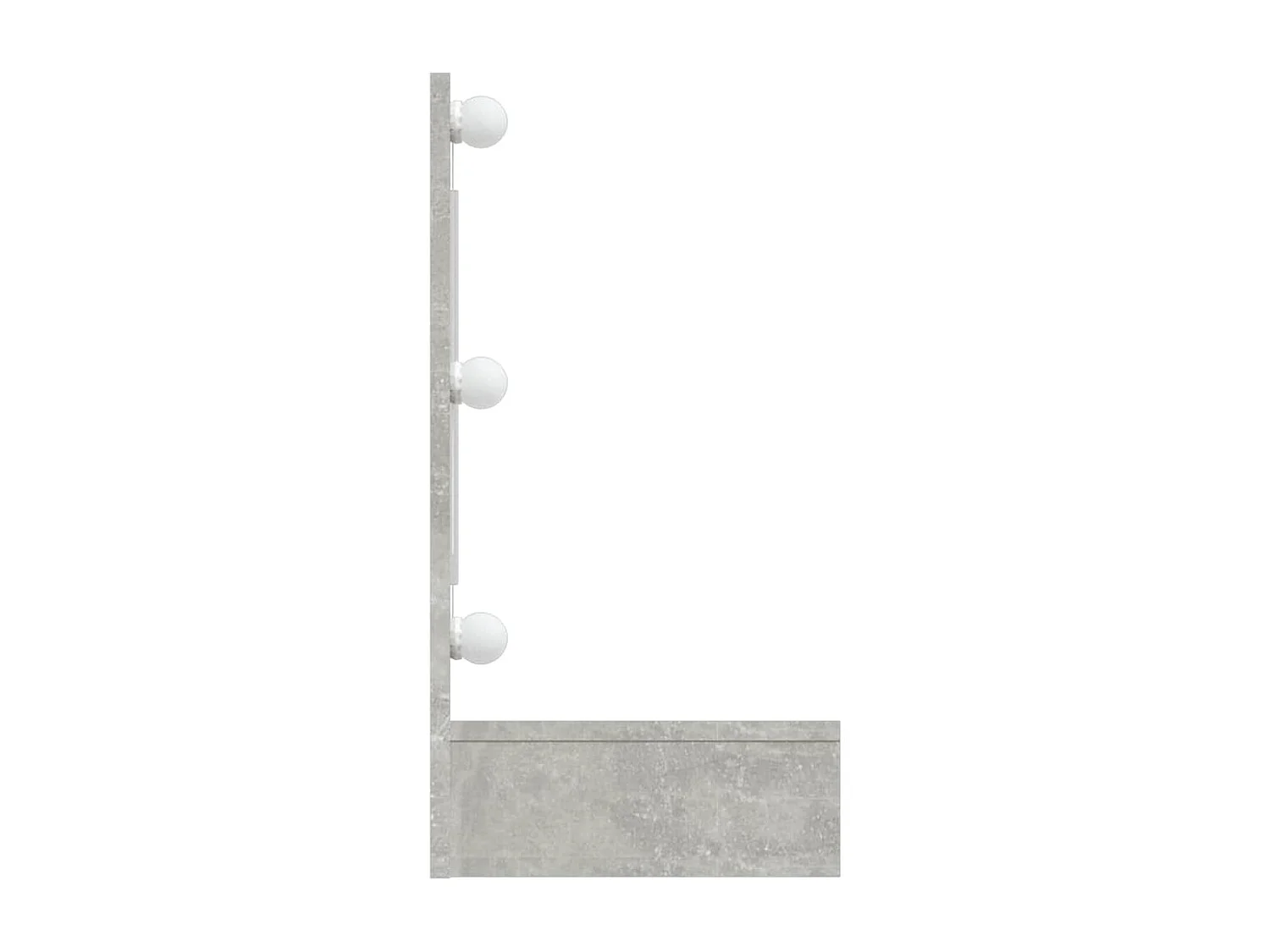 Mueble con espejo y luces LED gris hormigón 90x31,5x62 cm