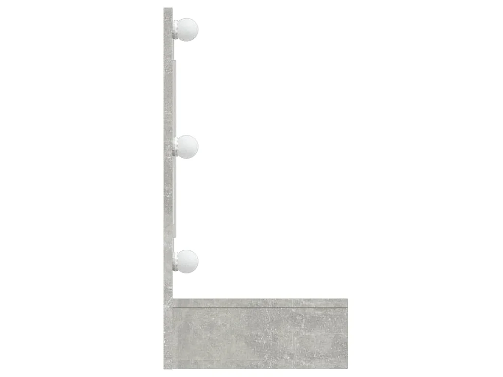 Armoire à miroir avec LED Gris béton 90x31,5x62 cm