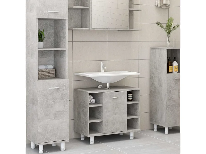 Mobile da Bagno Grigio Cemento 60x32x53,5 cm Legno Multistrato