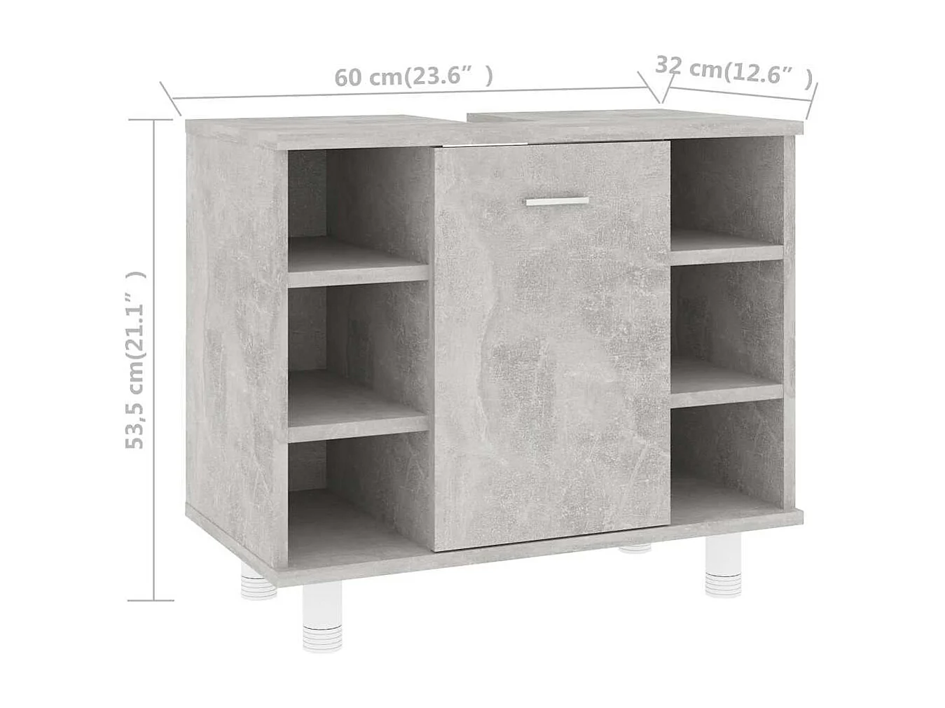 Armoire de salle de bain Gris béton Bois d’ingénierie