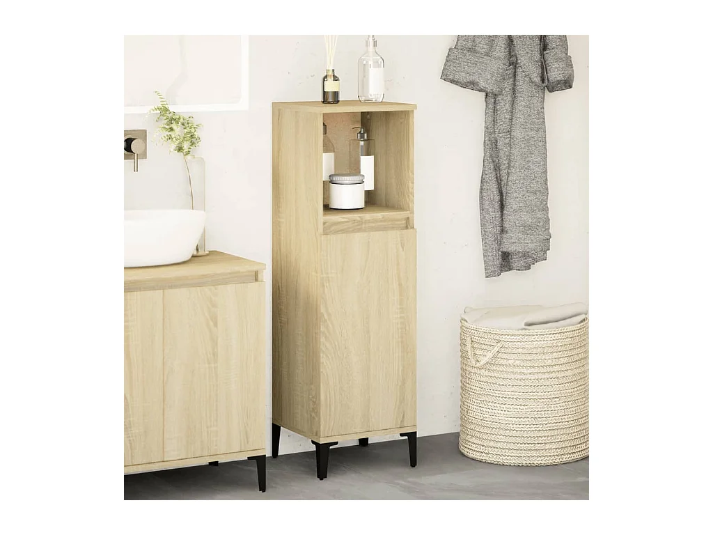 Armoire salle de bain chêne sonoma 30x30x100 cm