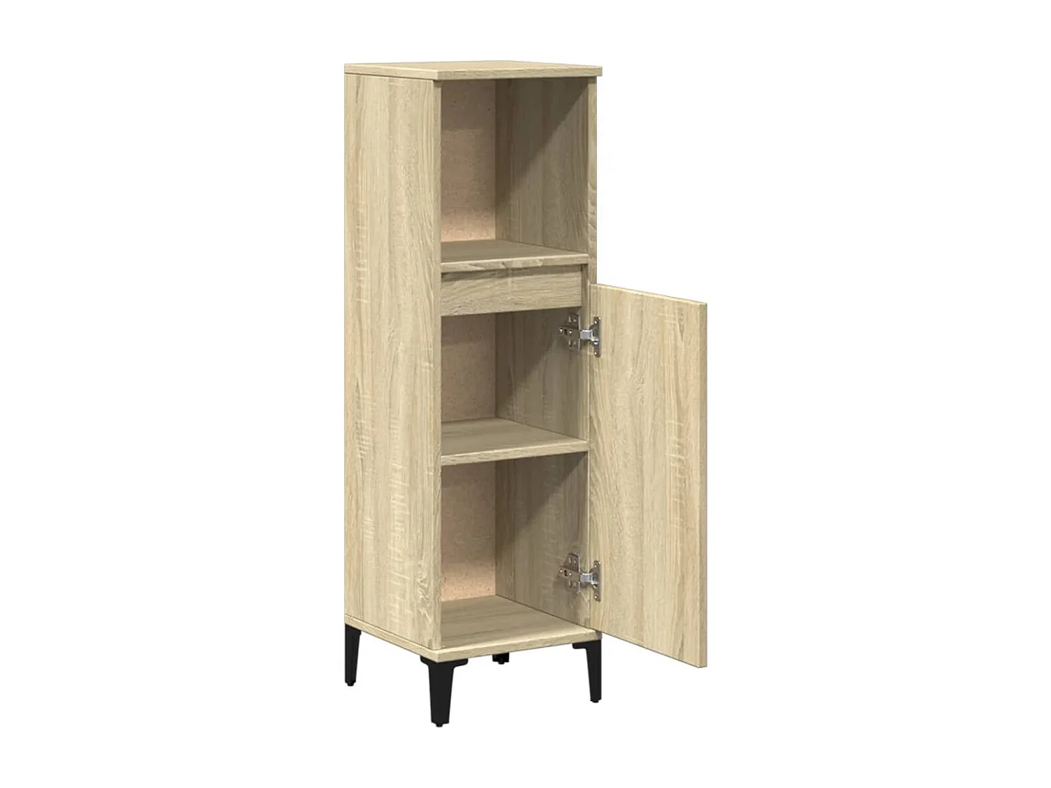 Armario de baño madera contrachapada roble Sonoma 30x30x100 cm