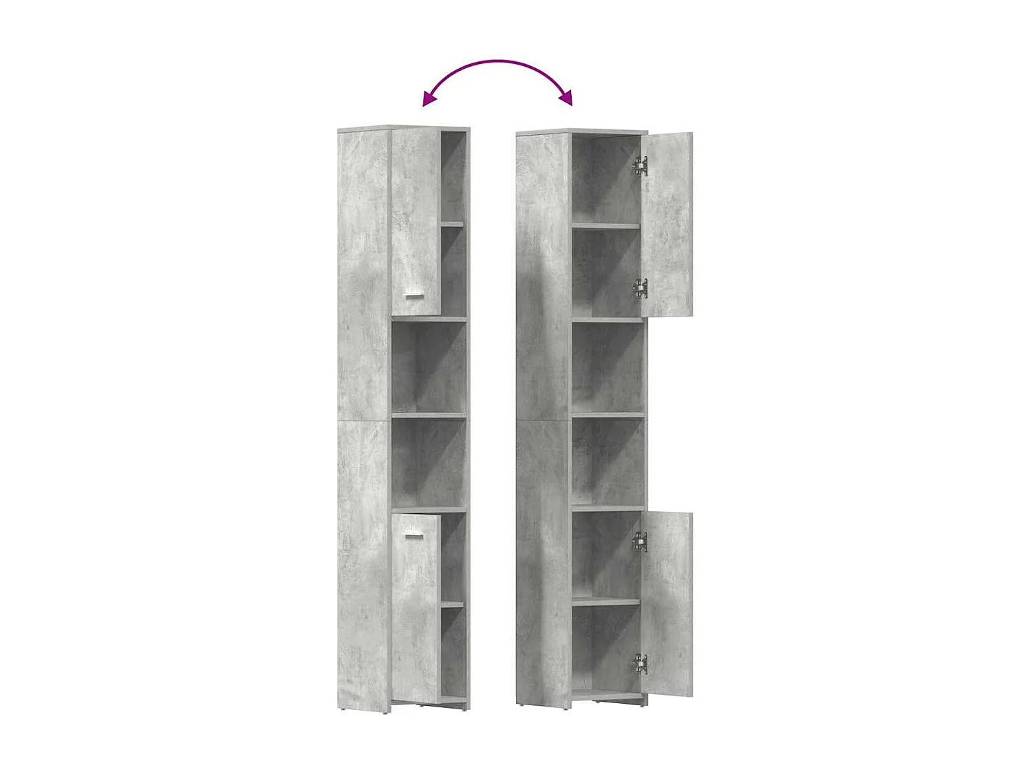 Armoire de salle de bain Gris béton Bois d'ingénierie