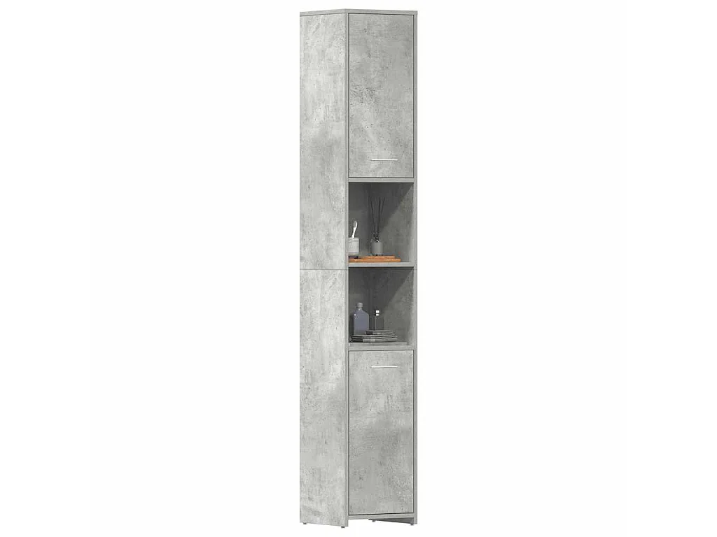 Badkamerkast 30x30x183,5 cm bewerkt hout betongrijs