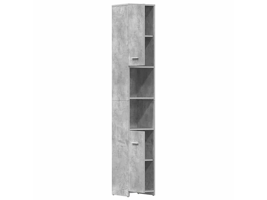 Badkamerkast 30x30x183,5 cm bewerkt hout betongrijs