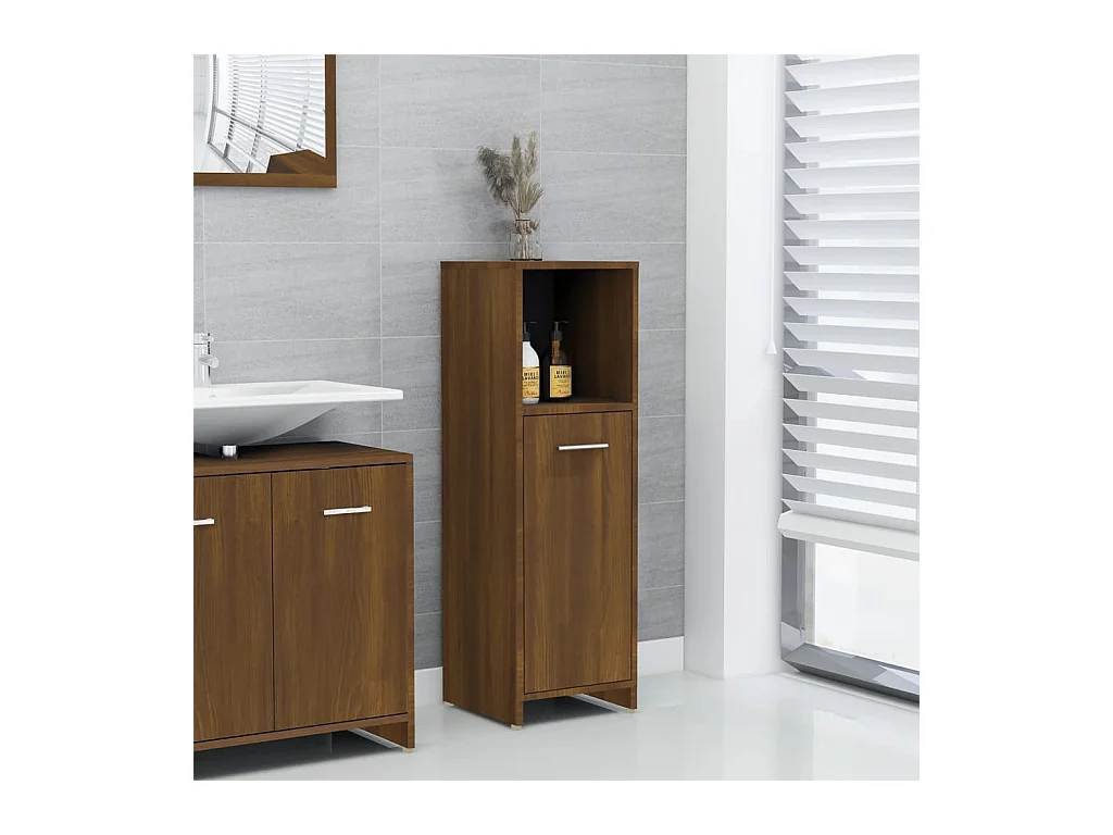 Armoire de bain Chêne marron 30x30x95 cm Bois d'ingénierie