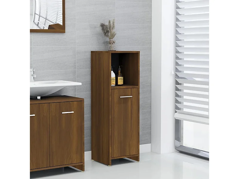 Armoire de bain Chêne marron 30x30x95 cm Bois d'ingénierie