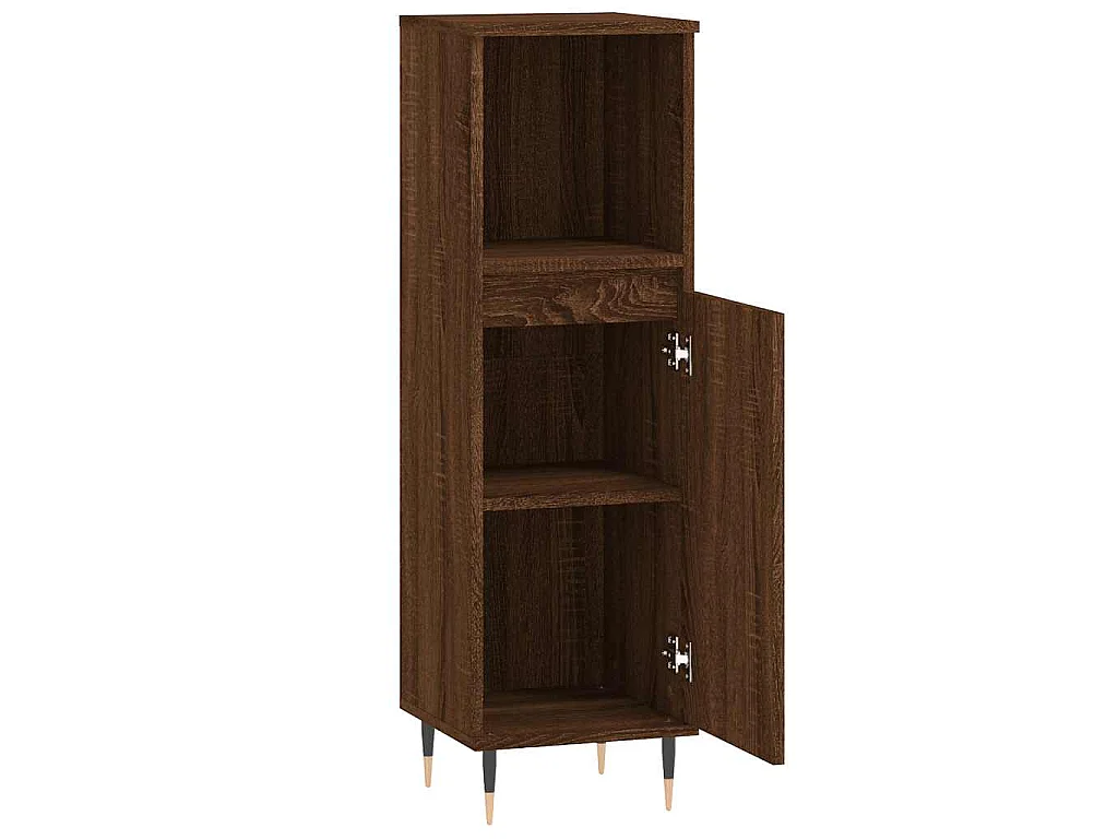 Armoire de bain chêne marron 30x30x100 cm bois d'ingénierie