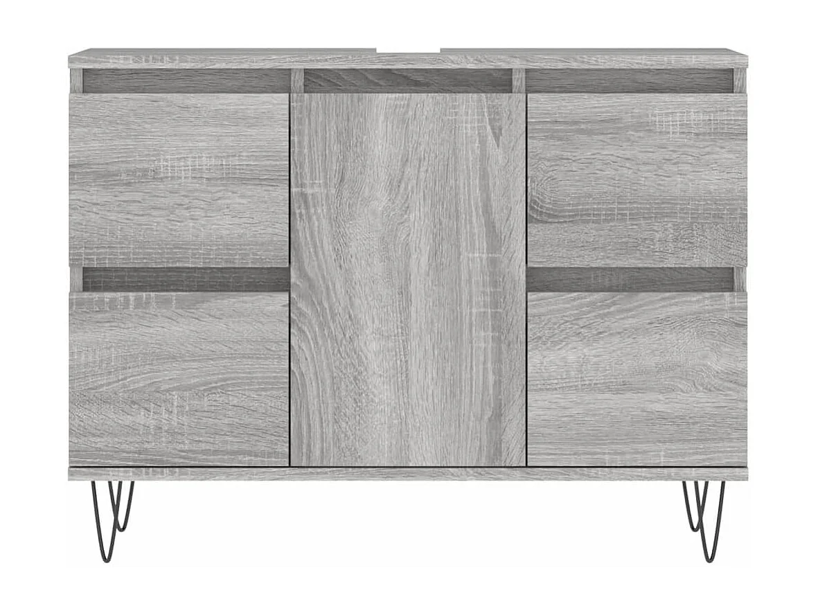 Armoire salle de bain sonoma gris 80x33x60 cm bois d'ingénierie