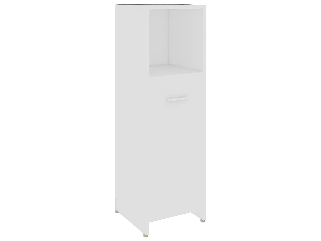 Armadio da Bagno Bianco 30x30x95 cm in Legno Multistrato