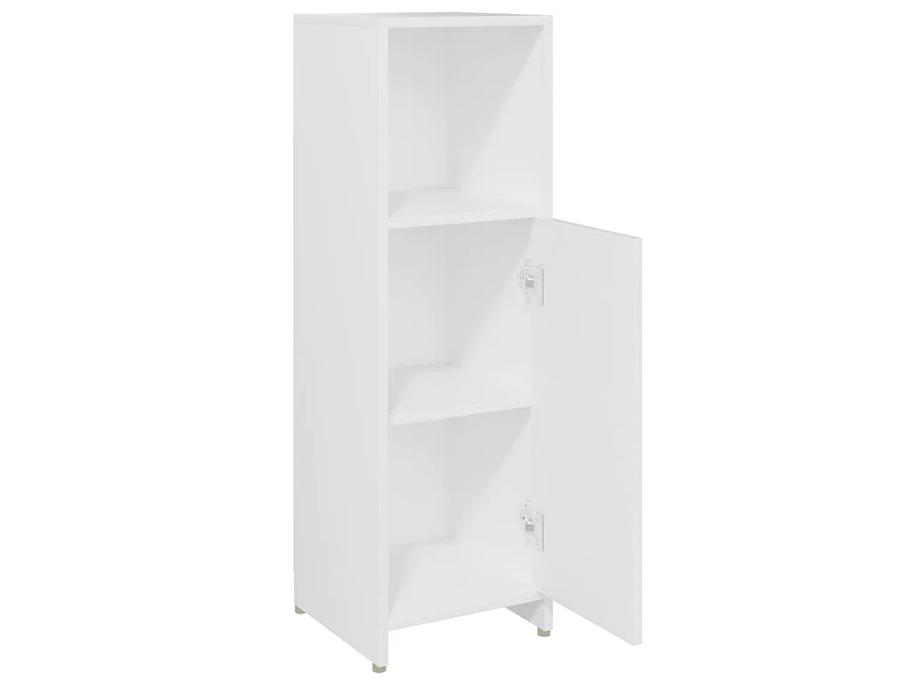 Armadio da Bagno Bianco 30x30x95 cm in Legno Multistrato