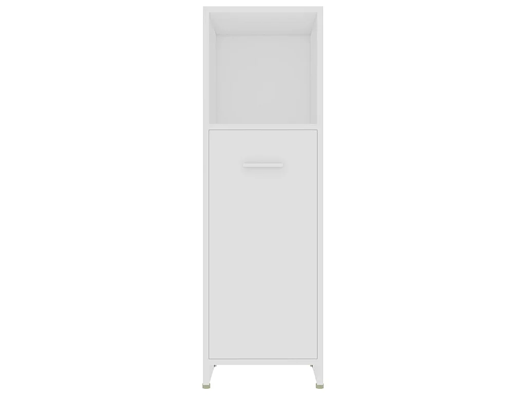 Armadio da Bagno Bianco 30x30x95 cm in Legno Multistrato