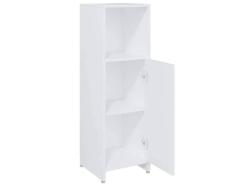 Badezimmerschrank Weiß 30x30x95 cm Holzwerkstoff