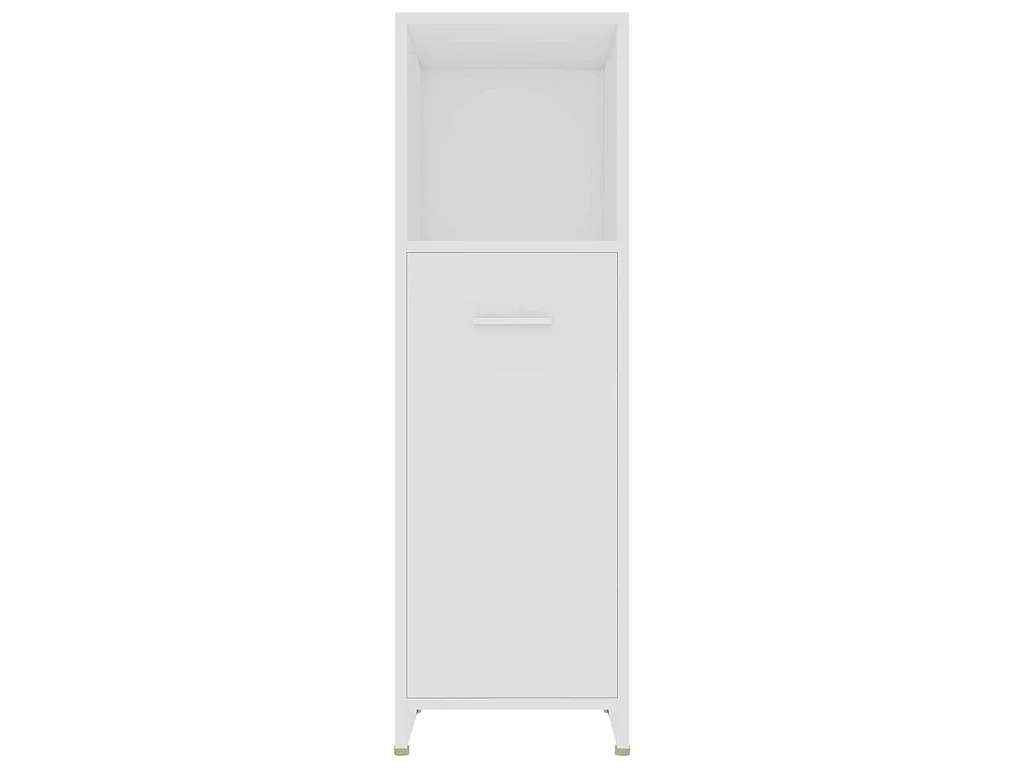 Badezimmerschrank Weiß 30x30x95 cm Holzwerkstoff