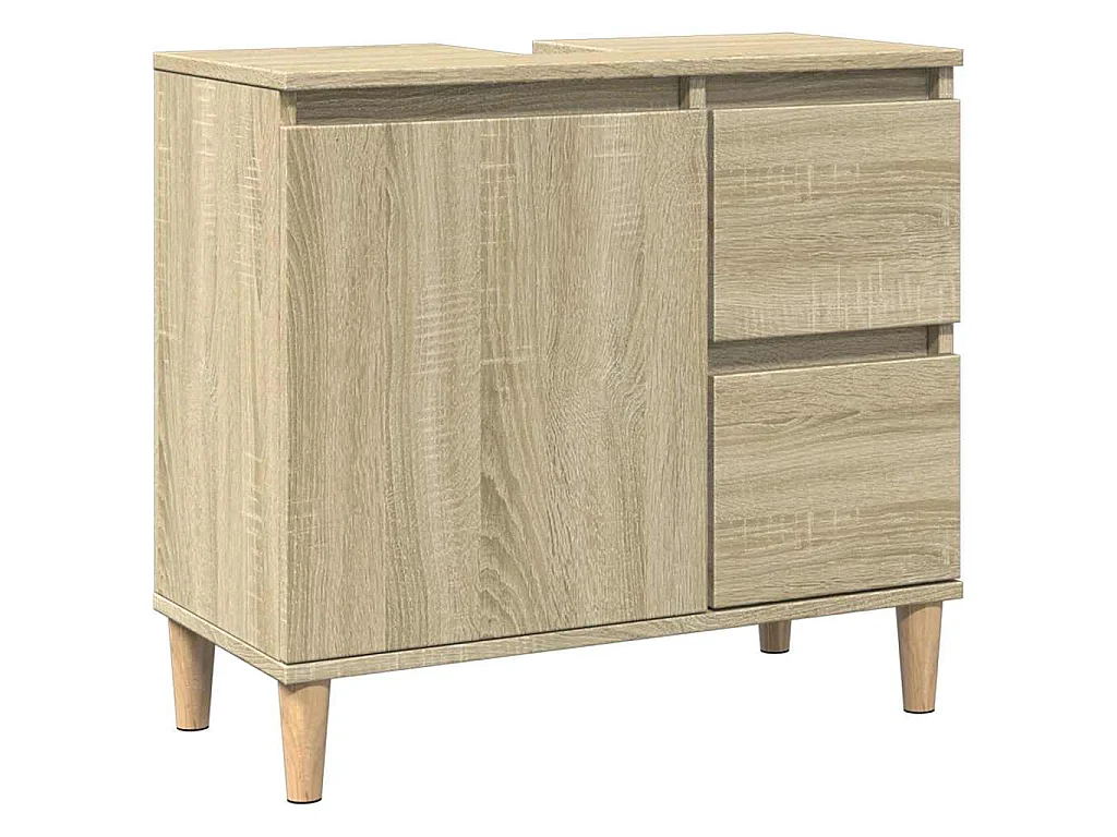 Badkamerkast 65x33x60 cm bewerkt hout sonoma eikenkleurig