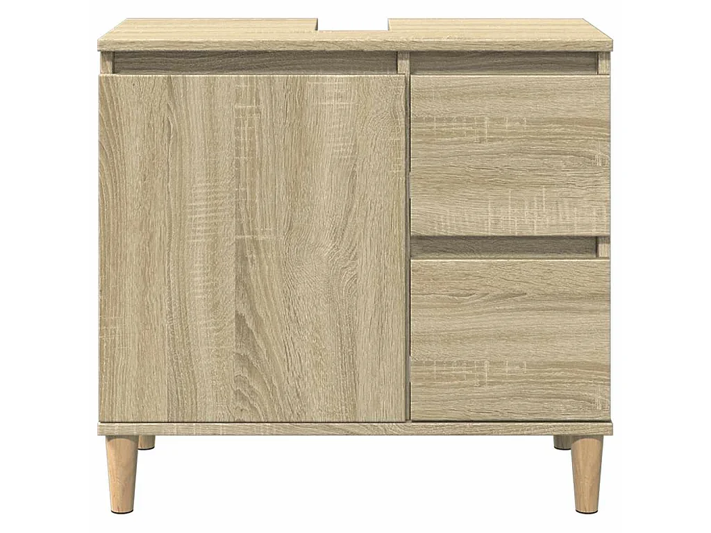 Badkamerkast 65x33x60 cm bewerkt hout sonoma eikenkleurig