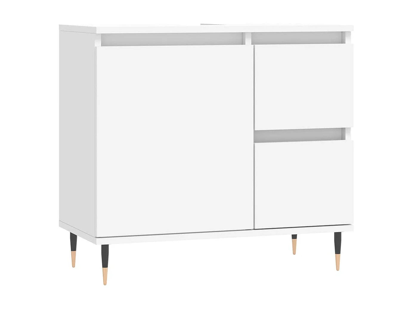 Badkamerkast 65x33x60 cm bewerkt hout wit