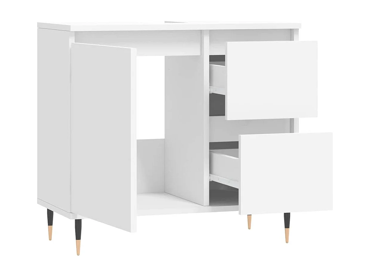 Badschrank Weiß 65x33x60 cm Holzwerkstoff
